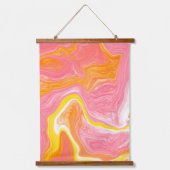 Roze, Oranje en witte marmer Hangend Wandkleed (Voorkant 3)