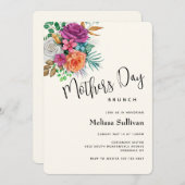 Roze, Oranje en witte rozen Bouquet Moederdag Kaart (Voorkant / Achterkant)