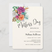 Roze, Oranje en witte rozen Bouquet Moederdag Kaart (Voorkant)