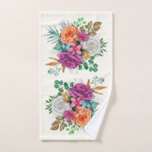 Roze, Oranje en witte rozen Floral Bouquet Bad Handdoek (Handdoek)