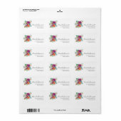 Roze, Oranje en witte rozen Floral Bouquet Etiket (Full Sheet)