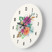 Roze, Oranje en witte rozen Floral Bouquet Grote Klok (Hoek)