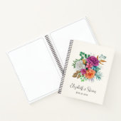 Roze, Oranje en witte rozen Floral Bouquet Notitieboek (Binnen)