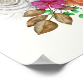 Roze, Oranje en witte rozen Floral Bouquet Poster (Hoek)