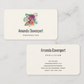 Roze, Oranje en witte rozen Floral Bouquet Visitekaartje (Voorkant / Achterkant)