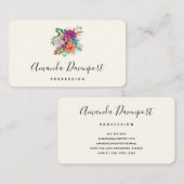 Roze, Oranje en witte rozen Floral Bouquet Visitekaartje (Voorkant / Achterkant)