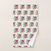 Roze, Oranje en witte rozen - Floral Patroon Bad Handdoek (Handdoek)