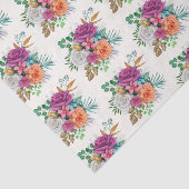 Roze, Oranje en witte rozen - Floral Patroon Tissuepapier (Detail)