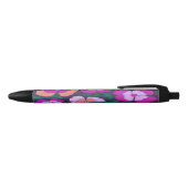 Roze Oranje en Zwarte Floral Pen (Bovenkant)