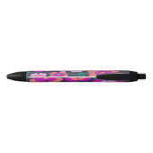 Roze Oranje en Zwarte Floral Pen (Achterkant)