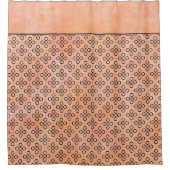Roze, Oranje en zwarte Retro Patroon Douchegordijn (Voorkant)
