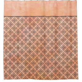 Roze, Oranje en zwarte Retro Patroon Douchegordijn