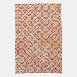 Roze, Oranje en zwarte Retro Patroon Theedoek