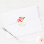 Roze Oranje Floral Aangepast Vrijgezellenfeest Dan Ronde Sticker (Envelop)