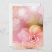 Roze Oranje Floral Elegant Romantic Glow Wedding Aankondiging (Achterkant)