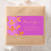 Roze Oranje Floral Swirls Weddenschappen Etiket (Insitu)