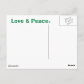 Roze Oranje Fractal & Peace Sign Briefkaart (Achterkant)