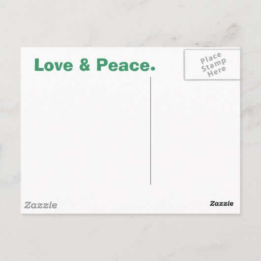 Roze Oranje Fractal & Peace Sign Briefkaart (Achterkant)