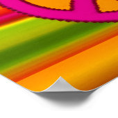 Roze Oranje Fractal & Peace Sign Poster (Hoek)