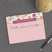 Roze & Oranje Fruit Patroon Naam Post-it® Notes