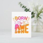 Roze Oranje Geboren om Geweldige Briefkaart te lat (Staand voorkant)