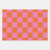 Roze Oranje geborgd patroon Inpakpapier Vel (Voorkant 2)