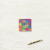 Roze Oranje Geel Geruit Patchwork Patroon Post-it® Notes (Op bureau)