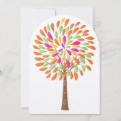 Roze Oranje Geel Groene Moderne Boom Weddenschap Kaart (Achterkant)