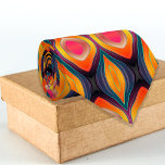 Roze Oranje Geel Retro Funky Abstract Patroon Stropdas<br><div class="desc">Een trillend ontwerp voor de stropdas met een naadloos patroon van organische vormen in tinten roze,  oranje,  geel,  blauwgroen,  zwart en paars.</div>