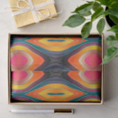 Roze Oranje Geel Retro Funky Abstract Patroon Tissuepapier (Geschenk)