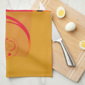  Roze, oranje, geel, zwart, achterste deco Theedoek (Quarter Fold)