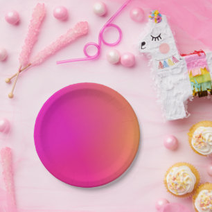 Roze Oranje gele ombre Papieren Bordje