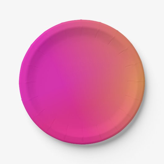 Roze Oranje gele ombre Papieren Bordje (Voorkant)