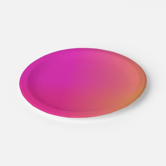 Roze Oranje gele ombre Papieren Bordje (Gekanteld)