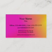 Roze Oranje gele ombre Visitekaartje (Achterkant)