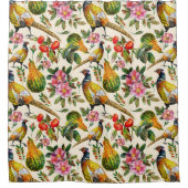 roze oranje gele rozen bloemen douchegordijn (Voorkant)