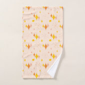 Roze, Oranje, gele Starburst Mid Century Patroon Bad Handdoek (Handdoek)