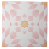 Roze oranje geometrische Marokkaanse waterverf Tegeltje (Voorkant)