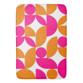 Roze Oranje geometrische Mid Century Pattern Badmat (Voorkant Verticaal)