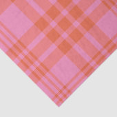 Roze Oranje Geruite Gingham Tissuepapier (Detail)
