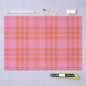 Roze Oranje Geruite Gingham Tissuepapier (Craft)