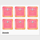 Roze Oranje Glitter Product Labels Logo Diamonds (Vel)