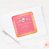 Roze Oranje Glitter Product Labels Logo Diamonds (Envelop)
