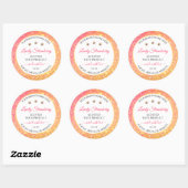 Roze Oranje glitter-witte etiketten met diamanten (Vel)