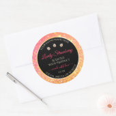 Roze Oranje glitter zwarte etiketten op juwelen (Envelop)