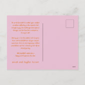 Roze & Oranje golvend Lijst gelukkigste nieuwjaar Feestdagenkaart (Achterkant)
