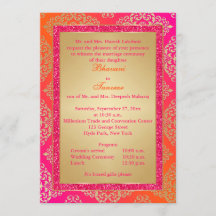 Roze, Oranje, gouden feox-glitter-bruiloft