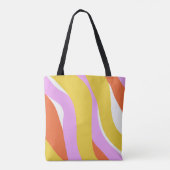 Roze Oranje goudpalen Eenduidige roze Tote Bag (Achterkant)