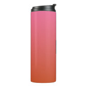 Roze Oranje gradiënt aangepaste monogram tumbler Thermosbeker (Gedraaid links)