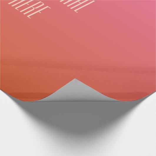 Roze Oranje Gradient aangepaste tekst inpakpapier (Hoek)